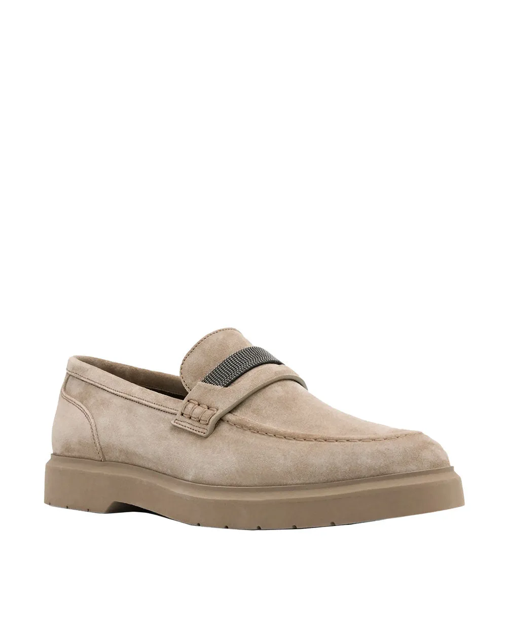 Monili Suede Penny Loafer in Light Brown