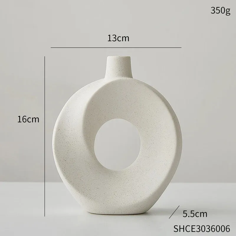 Nordic Style Ceramic Donut Vase