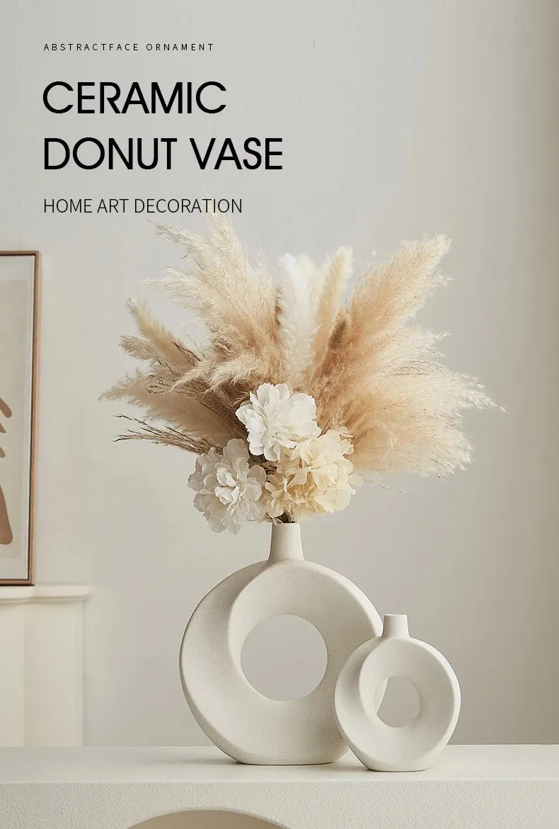 Nordic Style Ceramic Donut Vase