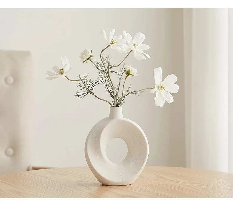 Nordic Style Ceramic Donut Vase