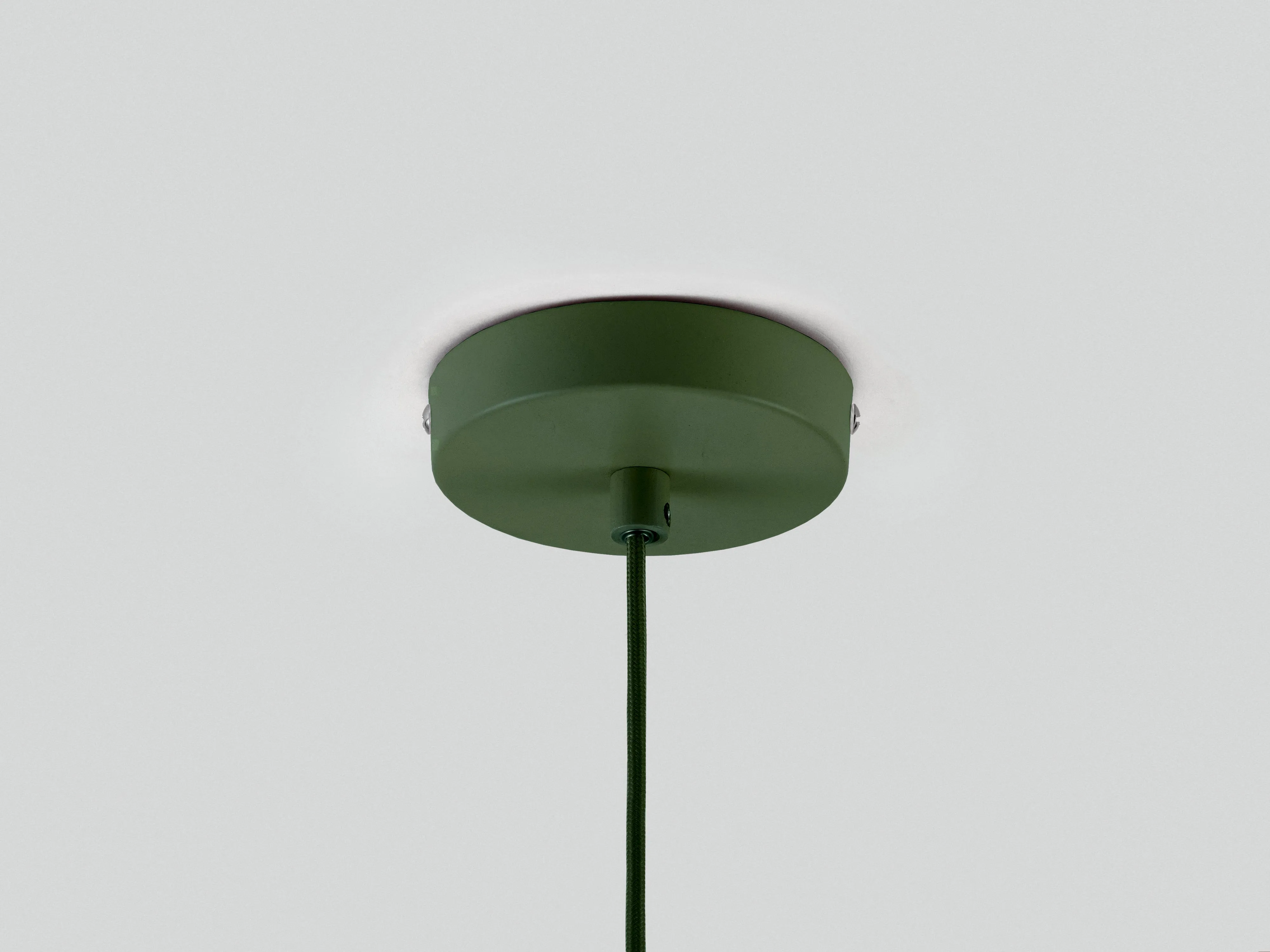 Olive green wide metal diner pendant