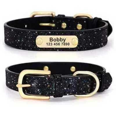 Personalised Sequin Sparkle Pet ID Collar