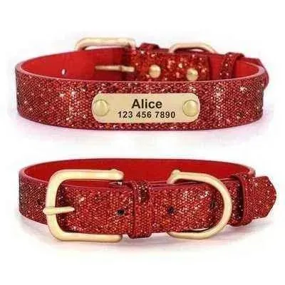 Personalised Sequin Sparkle Pet ID Collar