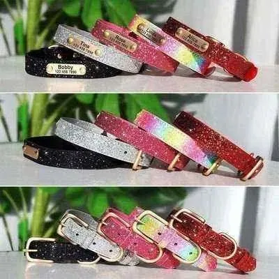 Personalised Sequin Sparkle Pet ID Collar