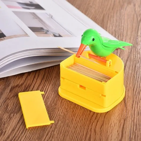 Portable Automatic Bird Toothpick Storage Box