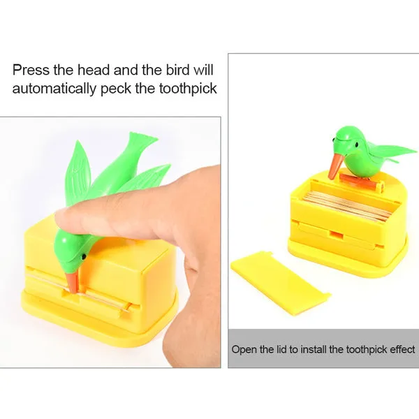 Portable Automatic Bird Toothpick Storage Box