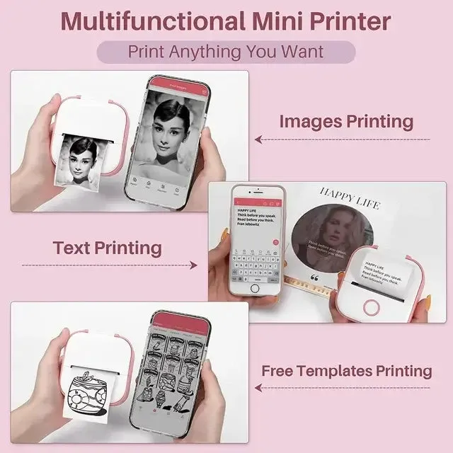 Portable Mobile Photo Printer, Mini Photo Printer - Android / I Phone Photo Printer