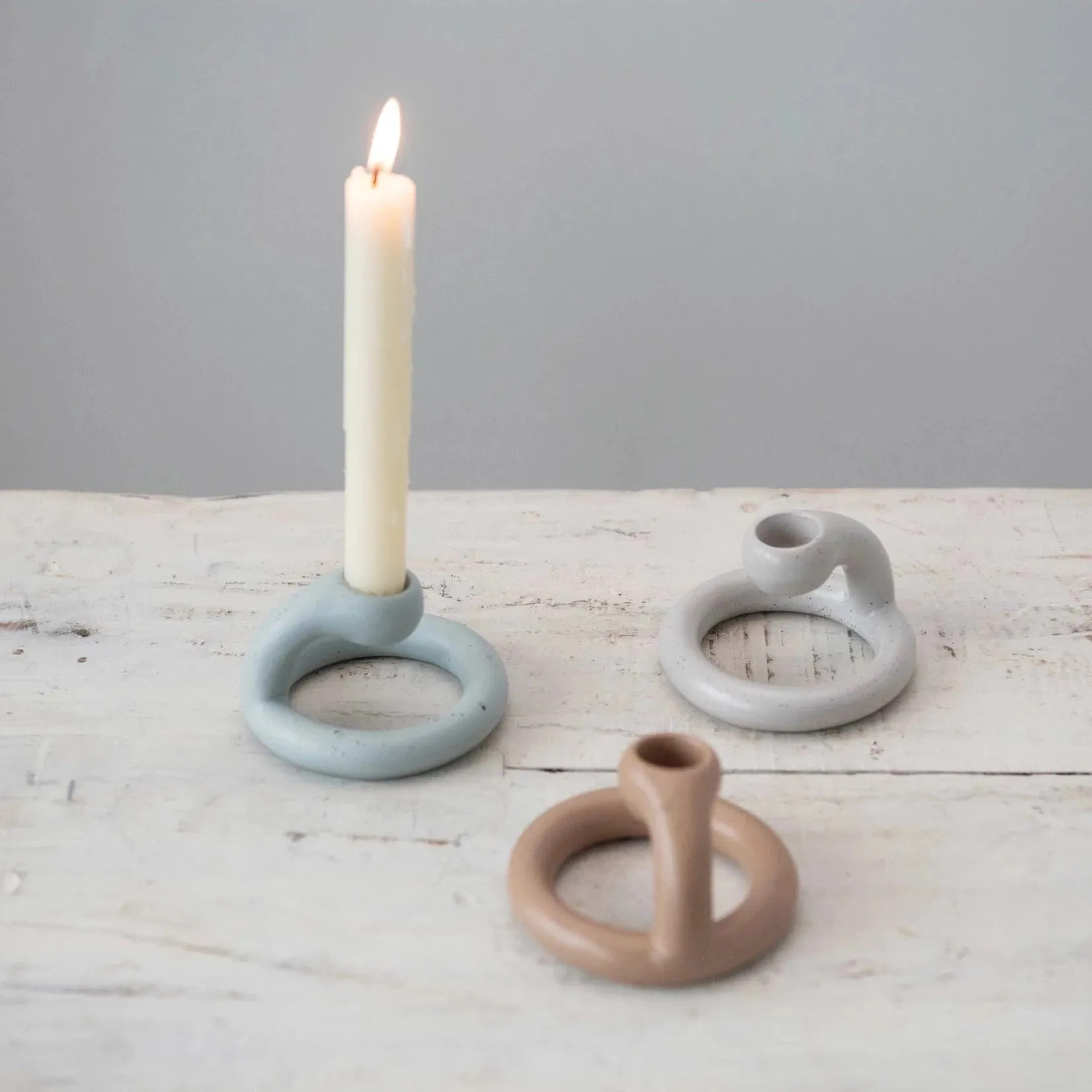 Single Curved Taper Candle Holder