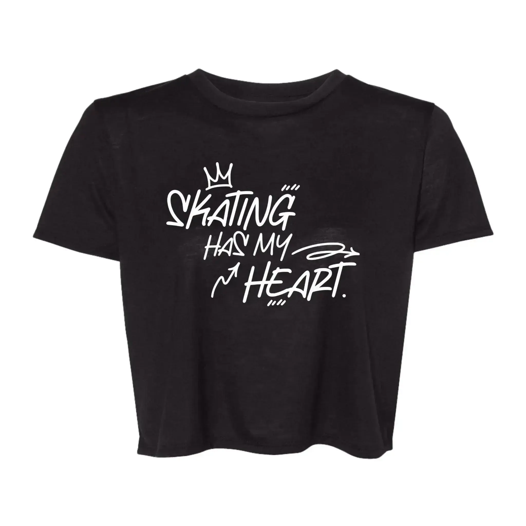 Skating Has My Heart Flowy Crop Tee