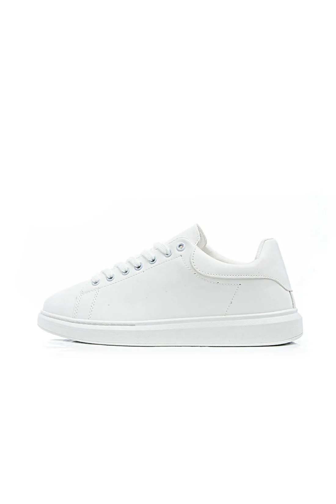 Sneakers - Leather - Basic Lace-Up - White