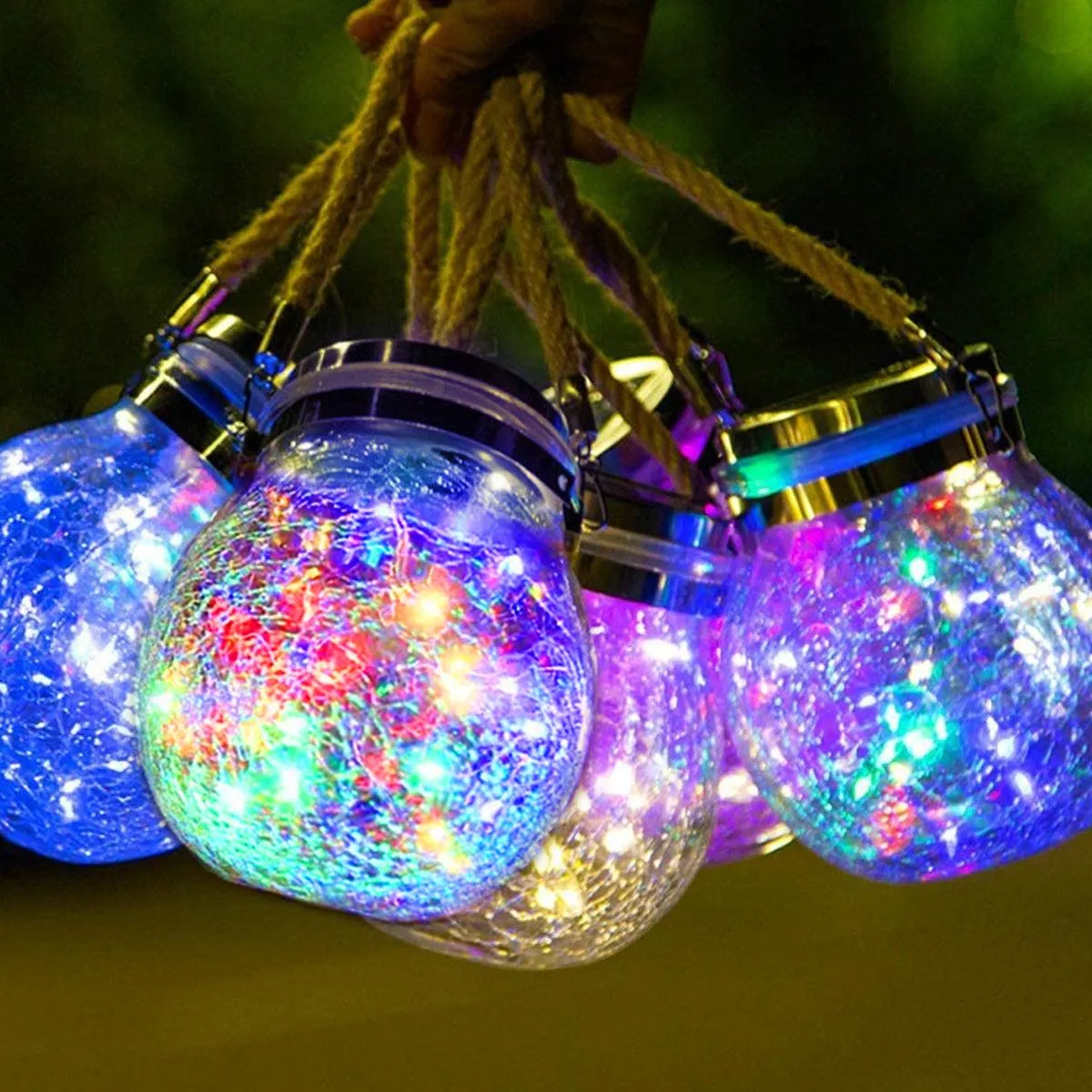 Solar Led Jar Lights Outdoor For Decoration