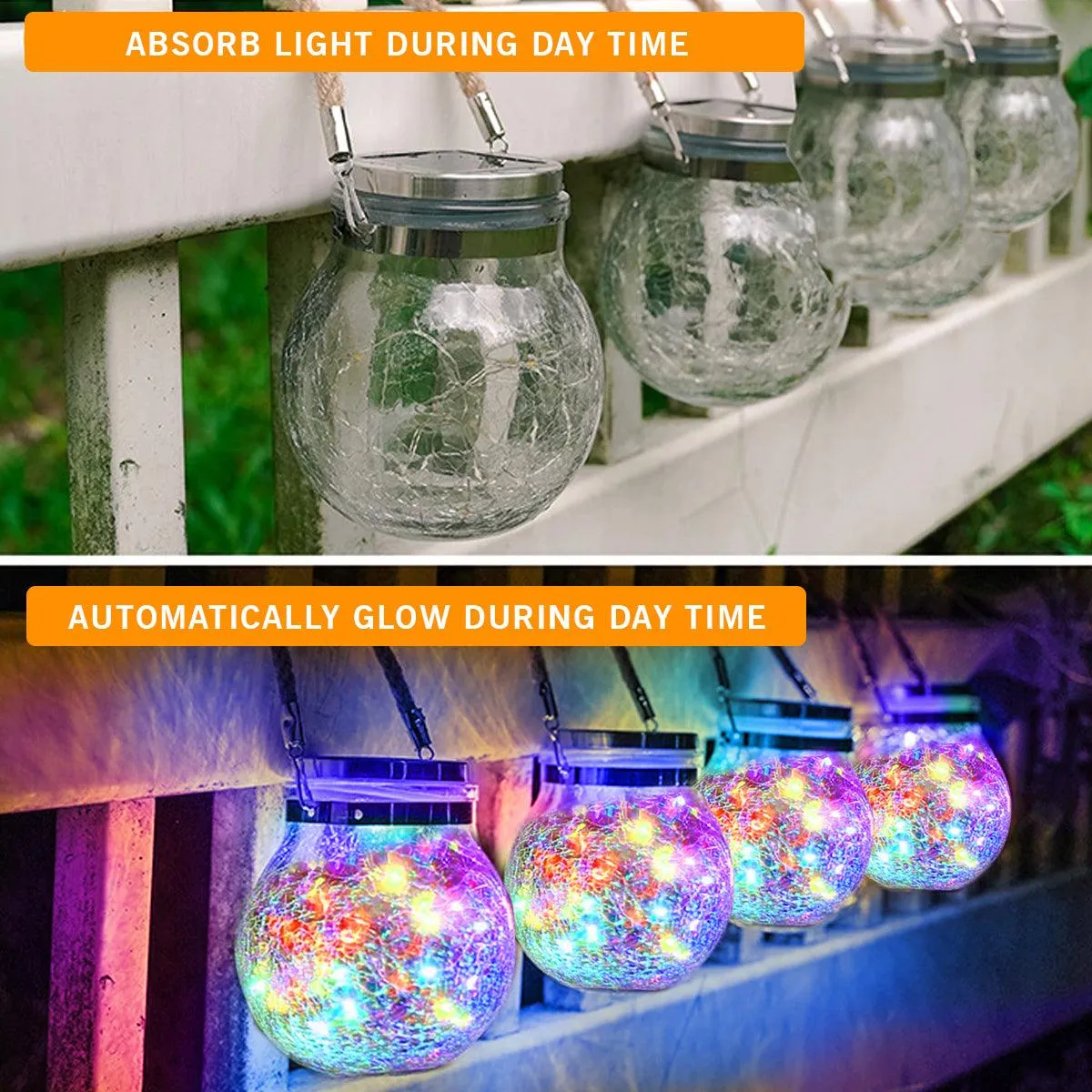 Solar Led Jar Lights Outdoor For Decoration