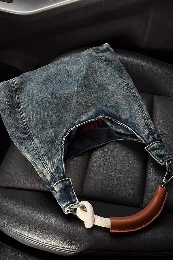 Stylish Distressed Denim Tote Bag