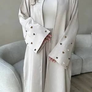 Stylish Middle Eastern Style Embroidery Kimono Open Abaya