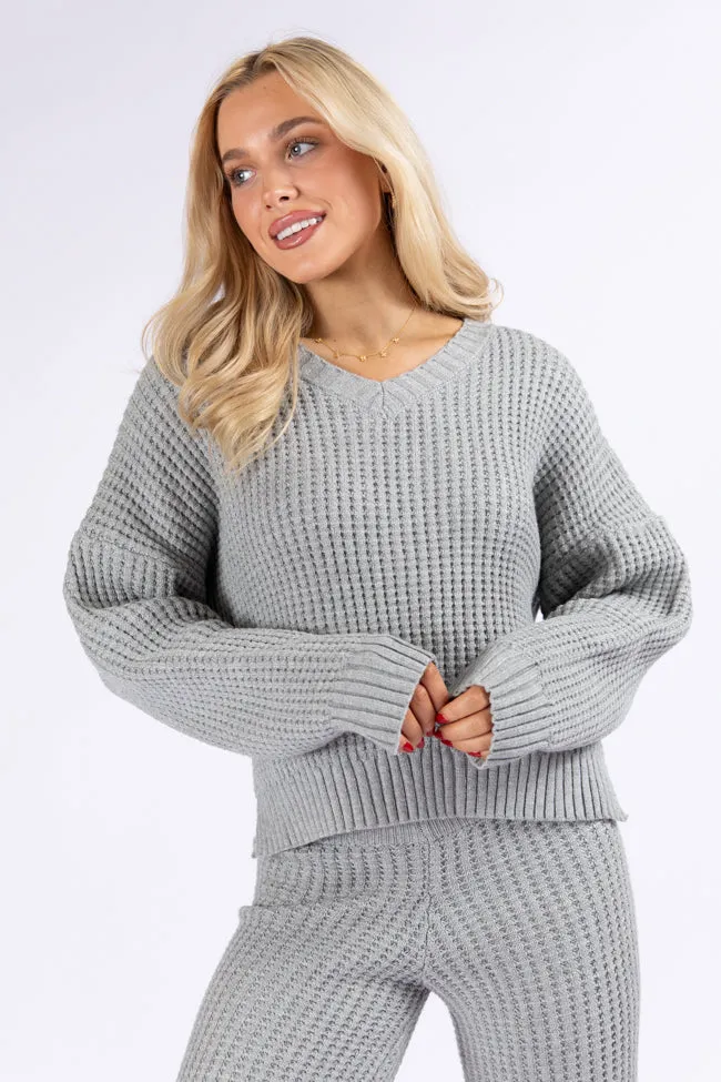 This Is Why Charcoal Thermal Waffle Knit Pullover FINAL SALE