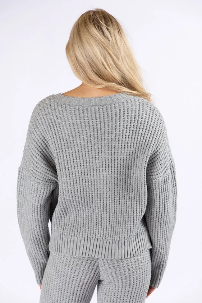 This Is Why Charcoal Thermal Waffle Knit Pullover FINAL SALE