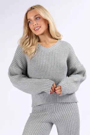 This Is Why Charcoal Thermal Waffle Knit Pullover FINAL SALE