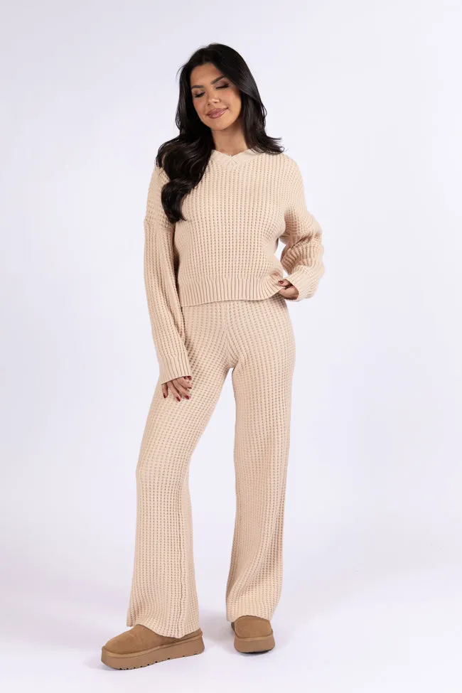 This Is Why Tan Thermal Waffle Knit Pullover FINAL SALE